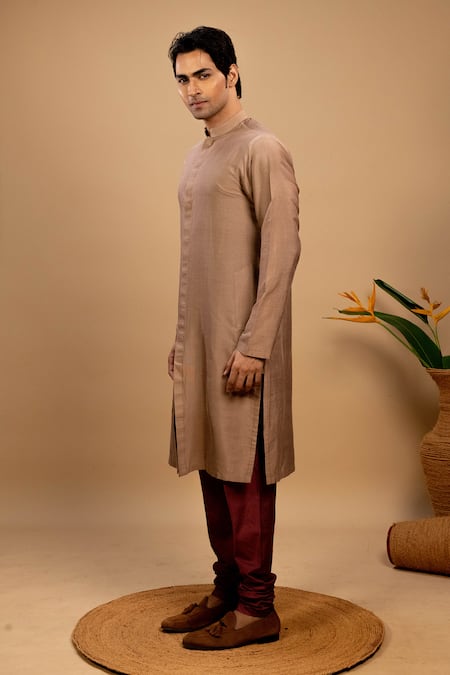 Agape_Multi Color Cotton, Silk Chevron Print Bundi Set_Online_at_Aza_Fashions