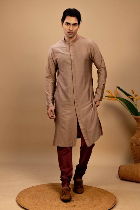 Buy_Agape_Multi Color Cotton, Silk Chevron Print Bundi Set_Online_at_Aza_Fashions