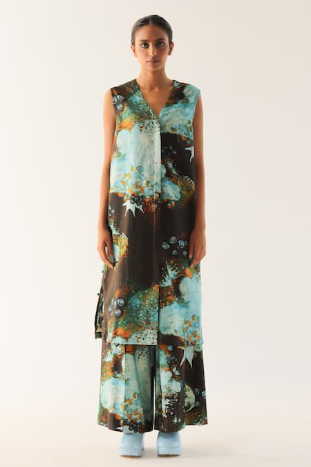 TIL Florid Hand Painted Tunic & Trouser Set 
