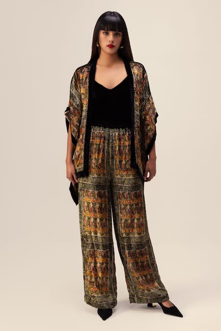 REENA SHARMA Amaya Print Kimono Jacket With Pant 