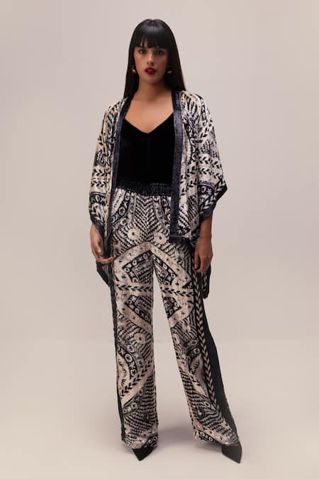 REENA SHARMA Nikita Print Kimono Jacket With Pant 