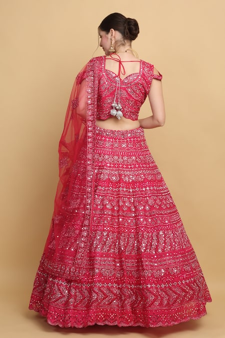 Aham-Vayam Divyaswarna Embroidered Bridal Lehenga Set 