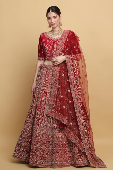 Aham-Vayam Shaheen Embroidered Bridal Lehenga Set 