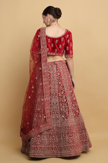 Aham-Vayam Shaheen Embroidered Bridal Lehenga Set 