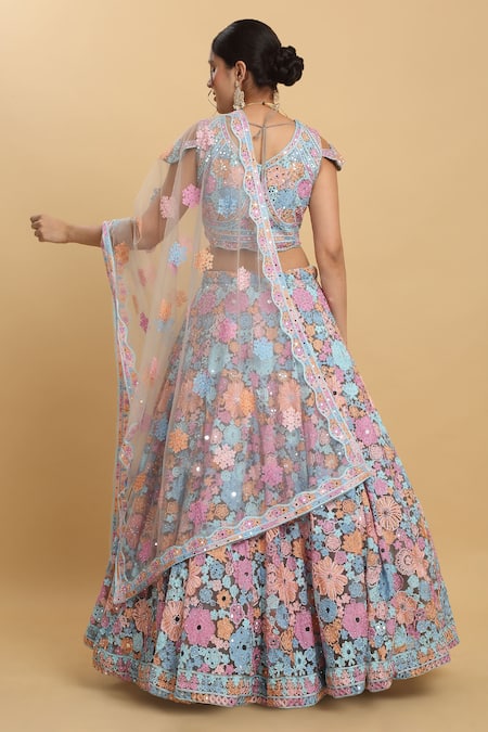 Aham-Vayam Bahaara Thread & Mirror Embroidered Lehenga Set 