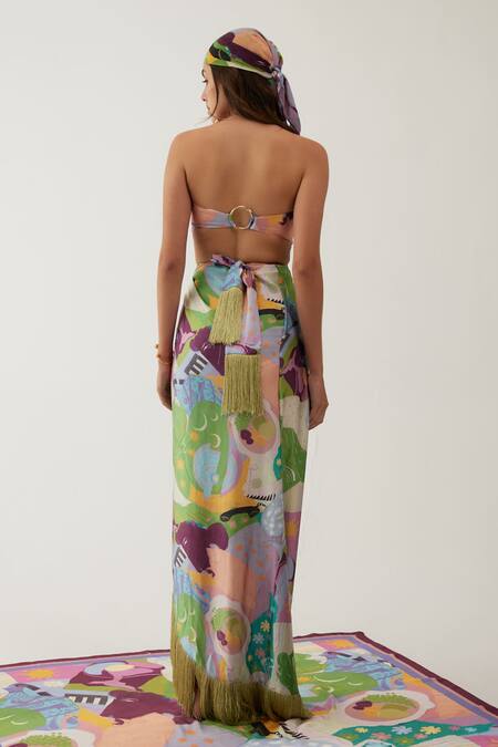 Shop_Tizzi_Multi Color Bandeau Neck Stream Printed Sarong _at_Aza_Fashions