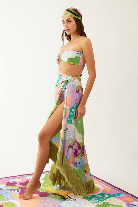Shop_Tizzi_Multi Color Bandeau Neck Stream Printed Sarong _Online_at_Aza_Fashions