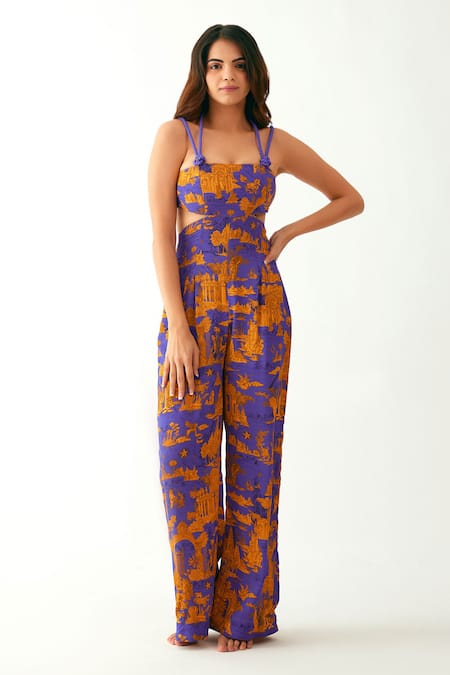 Tizzi Diamenti Architectural Print Jumpsuit 