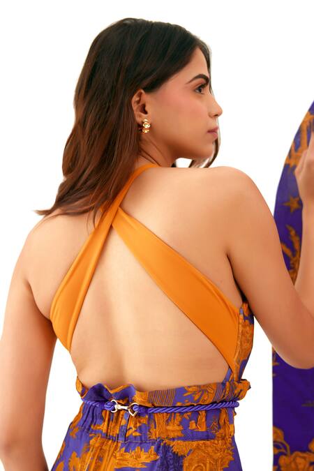 Buy_Tizzi_Multi Color Crepe Architectural Print Shorts _Online_at_Aza_Fashions