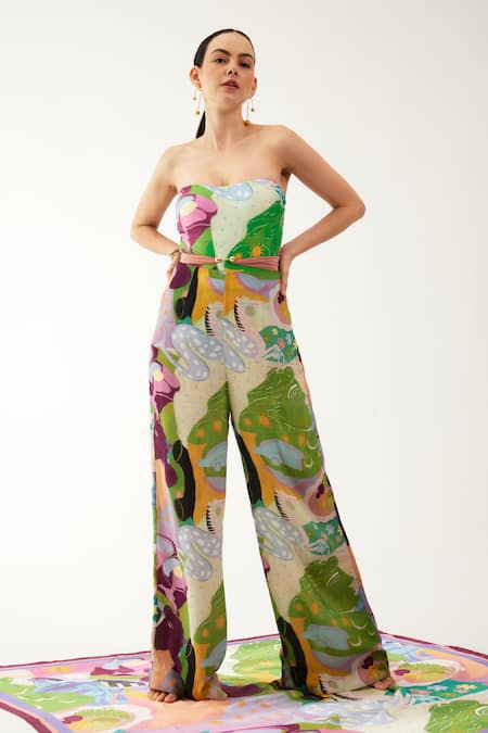 Tizzi Doric Abstract Print Flared Pant 