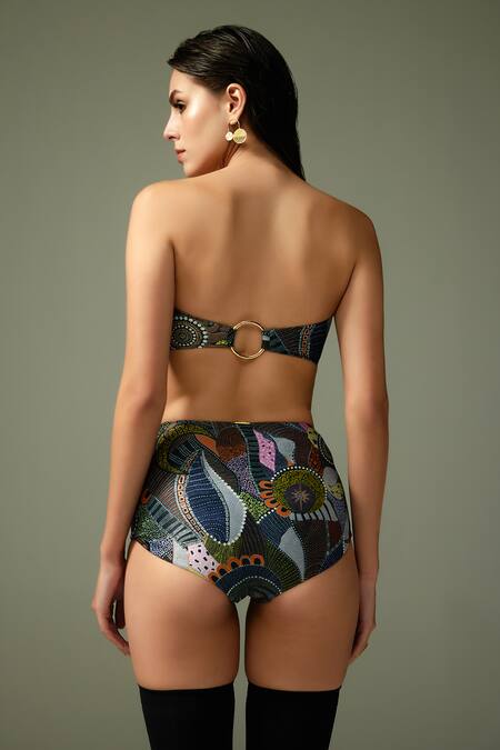 Shop Tizzi Multi Color Polyamide Off-shoulder Edifice Artsy Print Bikini Set at Aza Fashions Shop_Tizzi_Multi Color Polyamide Off-shoulder Edifice Artsy Print Bikini Set_at_Aza_Fashions