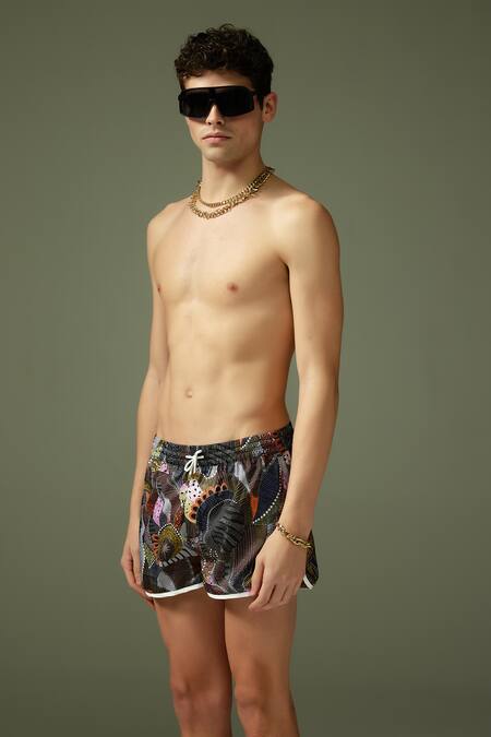 Tizzi_Multi Color Bloom Child Print Swim Shorts_Online_at_Aza_Fashions