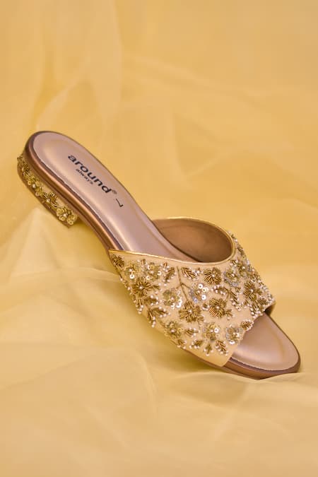 Around Always Gold Zardozi Embroidered Flats 