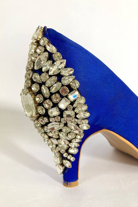 Ciel_Blue Stones, Diamonds Swarovski Crystal Embellished Pumps _Online_at_Aza_Fashions