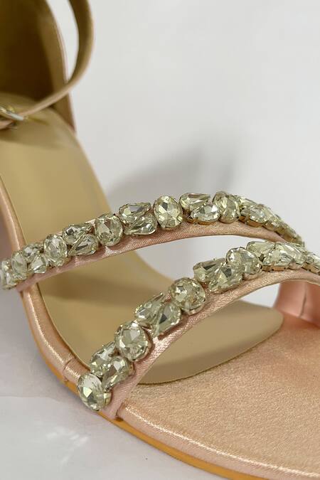Buy_Ciel_Pink Stones Quinn Embellished Block Heels _Online_at_Aza_Fashions