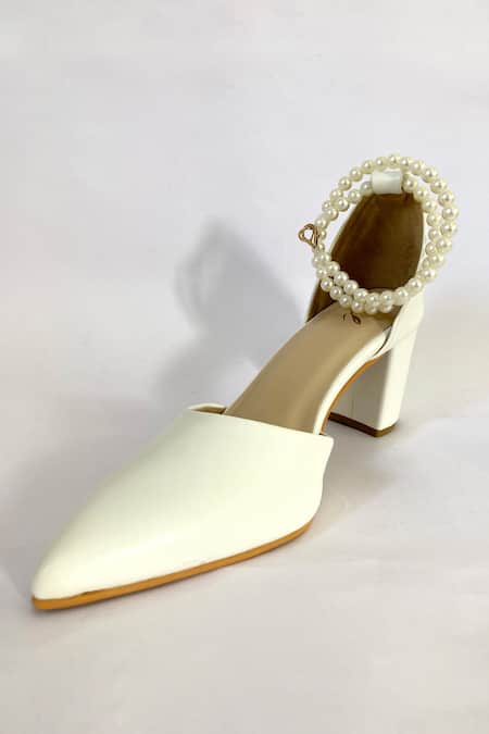 Ciel Pearlo Embellished Strap Block Heels 