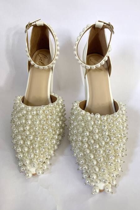 Ciel Moonstone Pearl Embellished Heels 