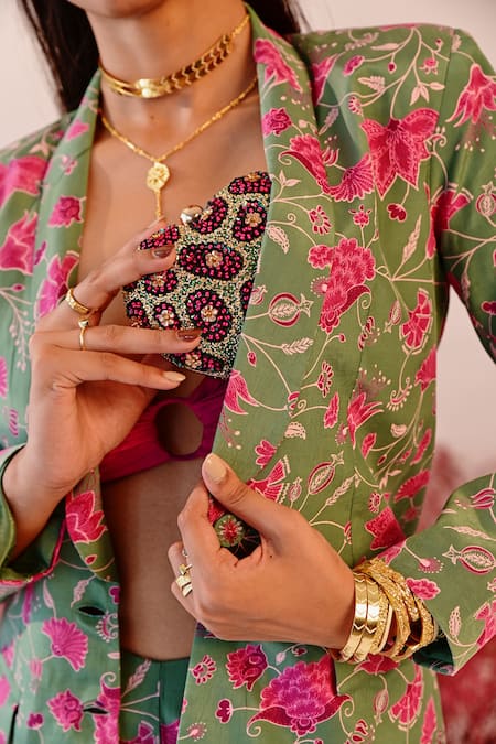 Shop Baise Gaba Multi Color Beads, Embroidery Dilbaro Embellished Clutch Online at Aza Fashions Shop_Baise Gaba_Multi Color Beads, Embroidery Dilbaro Embellished Clutch _Online_at_Aza_Fashions