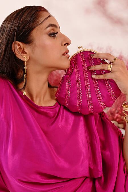 Buy Baise Gaba Magenta Beads Sufi Embellished Potli Bag Online at Aza Fashions Buy_Baise Gaba_Magenta Beads Sufi Embellished Potli Bag _Online_at_Aza_Fashions