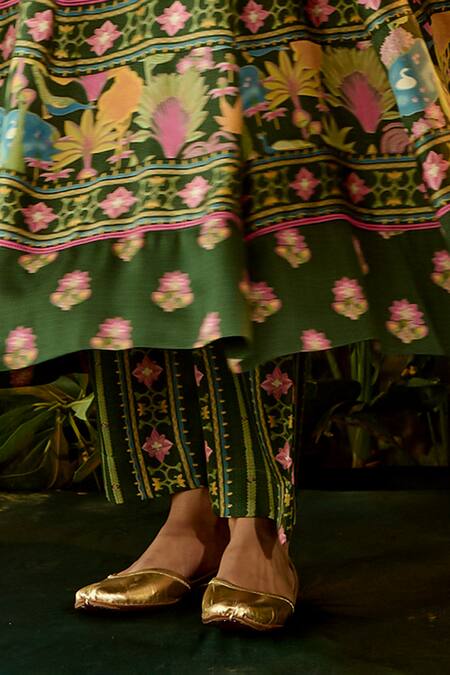 Buy Baise Gaba Green Modal, Chiffon, Lurex Embroidery, Beads, Gauri Flora Print Anarkali Set Online at Aza Fashions Buy_Baise Gaba_Green Modal, Chiffon, Lurex Embroidery, Beads, Gauri Flora Print Anarkali Set _Online_at_Aza_Fashions