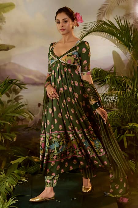 Baise Gaba Gauri Flora Print Anarkali 