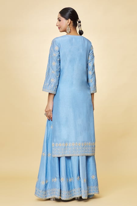 Priyaa Hand Embroidered Kurta Sharara Set 