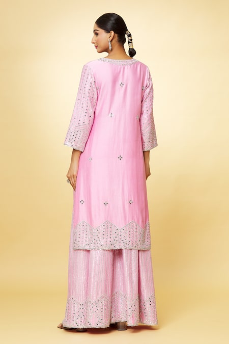 Priyaa Thread Hand Embroidered Kurta Sharara Set 