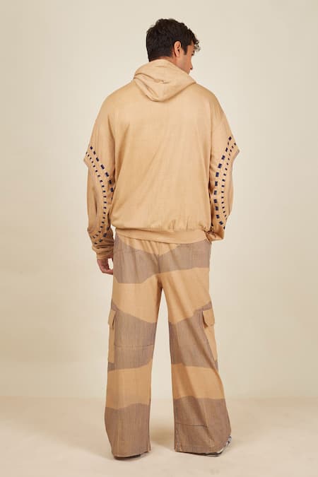 Banana Labs Wave Stripe Hand Block Printed Hoodie & Pant Set 
