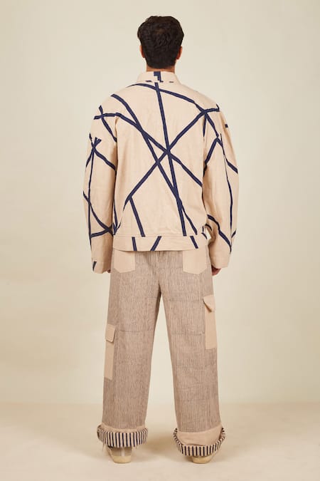 Shop_Banana Labs_Beige Cotton Crossroads Printed Jacket And Pant Set _at_Aza_Fashions