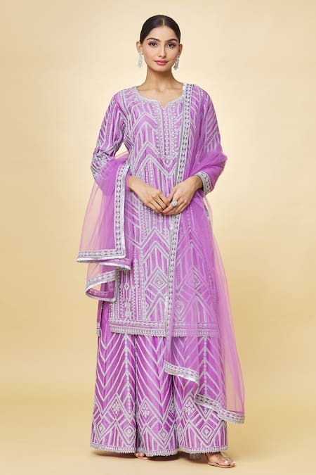 Priyaa Zari Hand Embroidered Kurta Sharara Set 