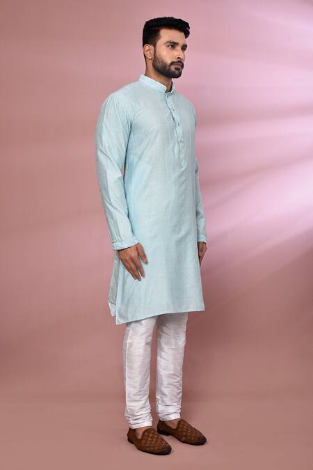 Buy_Arihant Rai Sinha_Sky Blue Viscose, Cotton, Polyester Sequins, Embroidery Thread Kurta Set 