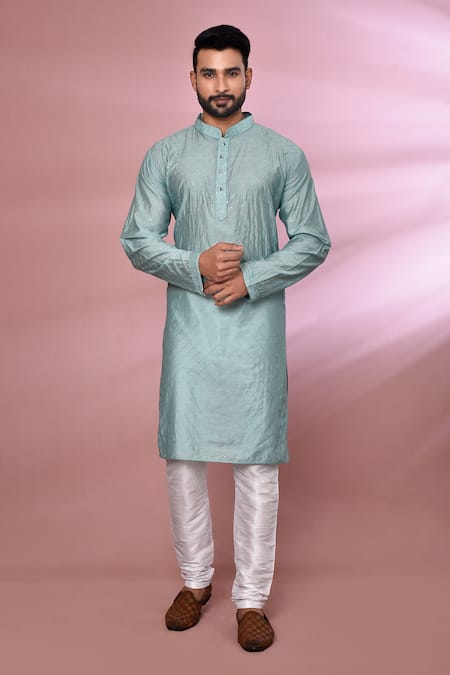 Arihant Rai Sinha Checkered Thread Embroidered Kurta Set 