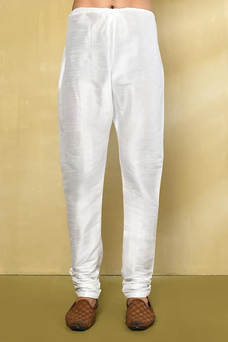 Arihant Rai Sinha_Off White Jacquard, Silk Leaf Pattern Woven Nawabi Jacket Kurta Set _Online_at_Aza_Fashions