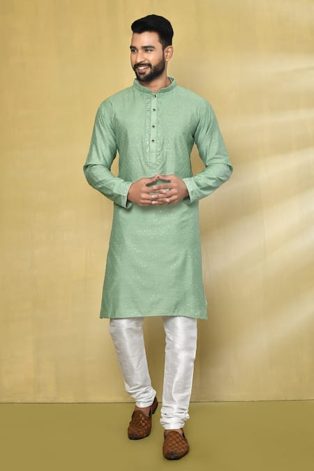 Arihant Rai Sinha Floral Embroidered Kurta & Churidar Set 