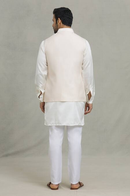 Spring Break Geometric Woven Bundi & Kurta Set 