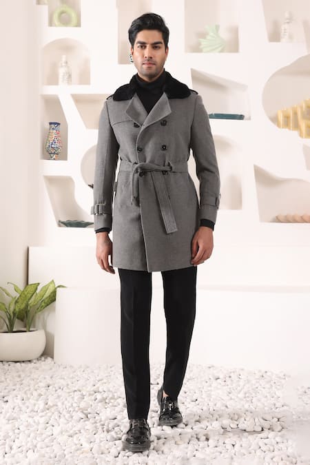 KUSTOMEYES Fur Collar Overcoat 