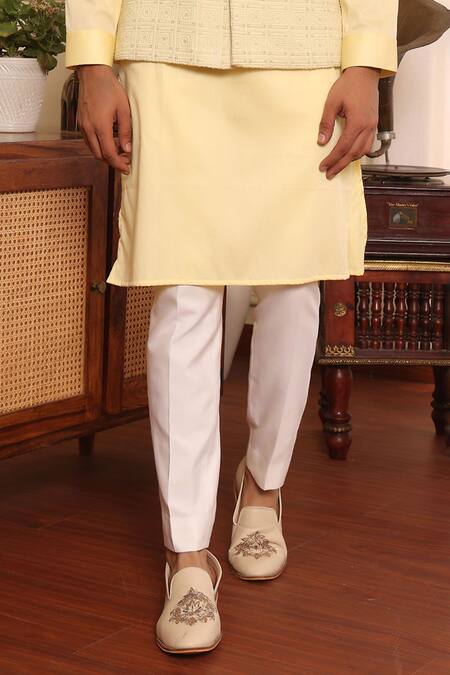 Buy Kustomeyes Yellow Silk, Cotton Sequins, Embroidery Thread Bundi And Kurta Set Online at Aza Fashions Buy_Kustomeyes_Yellow Silk, Cotton Sequins, Embroidery Thread Bundi And Kurta Set _Online_at_Aza_Fashions