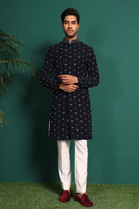 Kustomeyes Cutdana Embroidered Sherwani Set 