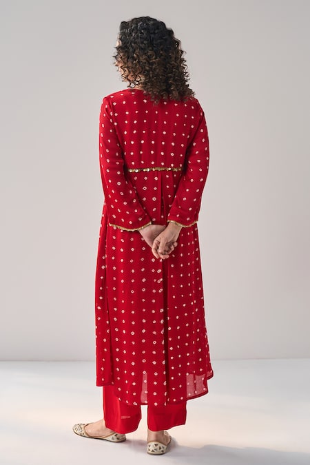 Label Mansi Nagdev Aiyana Bandhani Pattern Anarkali With Pant 