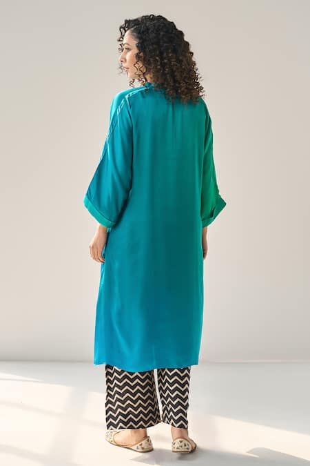Label Mansi Nagdev Matilda Ombre Asymmetric Kurta With Pant 