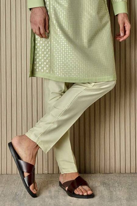 Asuka Green Embroidered Resham Work Striped Kurta Set Online at Aza Fashions Asuka_Green Embroidered Resham Work Striped Kurta Set _Online_at_Aza_Fashions