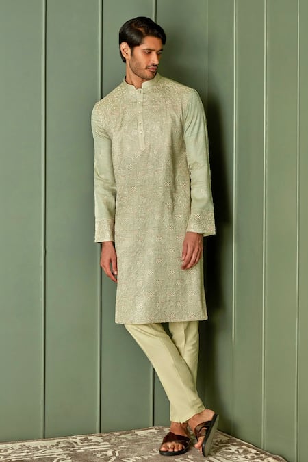 Asuka Floral Resham Embroidered Kurta Set 
