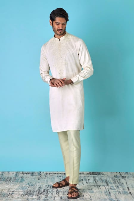 Asuka Embroidered Yoke Jacquard Kurta Set 