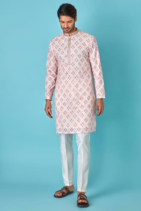 Asuka Diamond Print Jacquard Kurta Set 