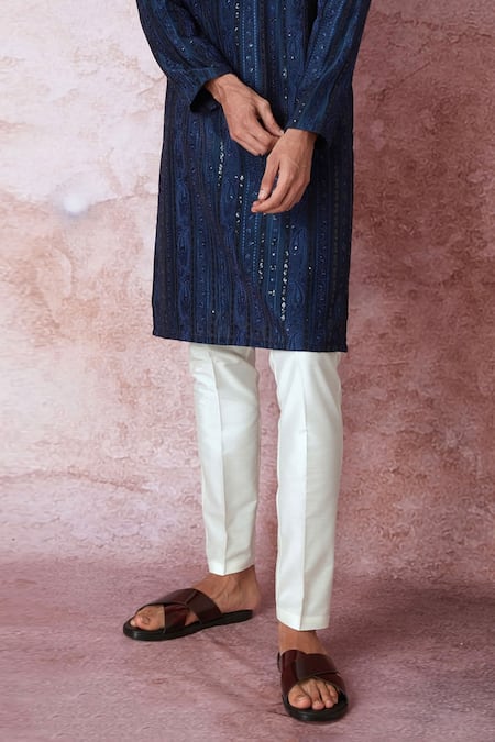 Shop Asuka Blue Chanderi Silk Embroidery, Sequins Resham Kurta Set Online at Aza Fashions Shop_Asuka_Blue Chanderi Silk Embroidery, Sequins Resham Kurta Set _Online_at_Aza_Fashions