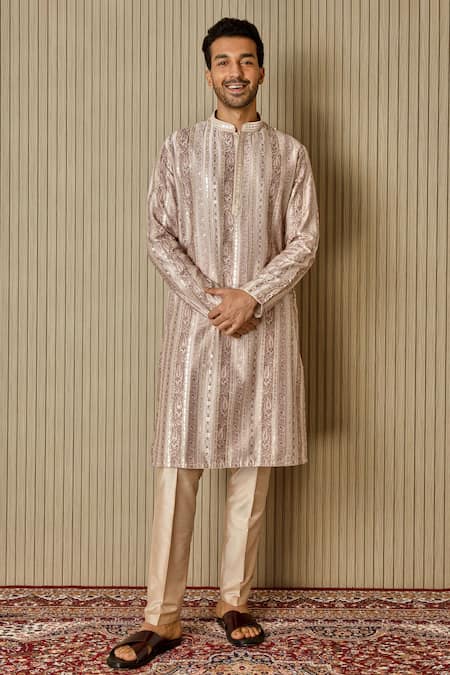 Asuka Floral Embroidered Chanderi Silk Kurta Set 