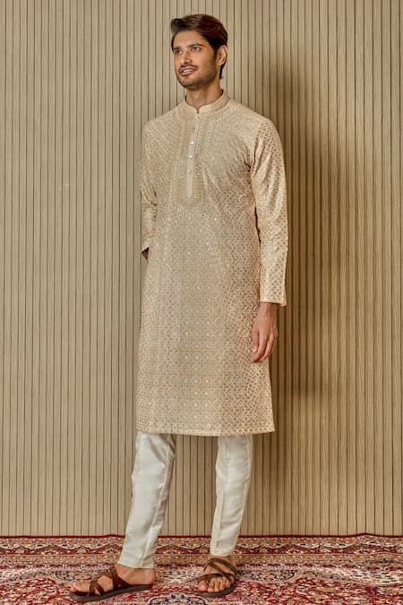 Asuka Floral Jaal Embroidered Kurta Set 