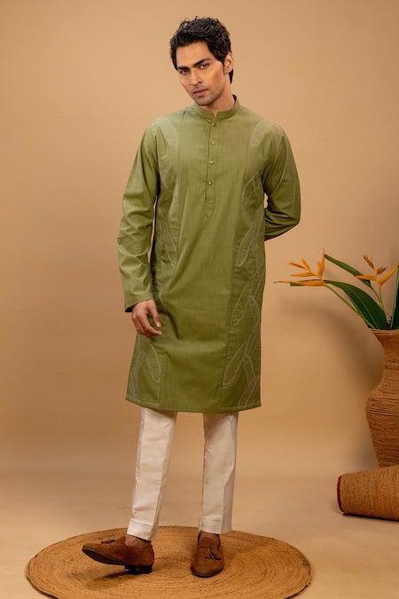 Agape Quilted Embroidered Kurta & Churidar Set 