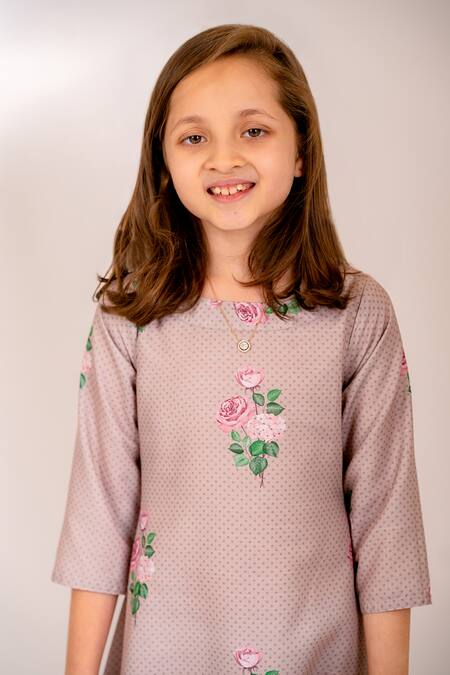 Buy_Pasha India_Brown Cotton, Rayon Polka Rosa Print Dhoti Jumpsuit _Online_at_Aza_Fashions