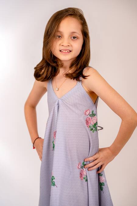 Buy_Pasha India_Blue Cotton, Rayon Polka Petunia Print Palazzo Jumpsuit _Online_at_Aza_Fashions